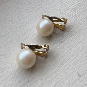Faux Pearl Clip-On Earrings from Japan